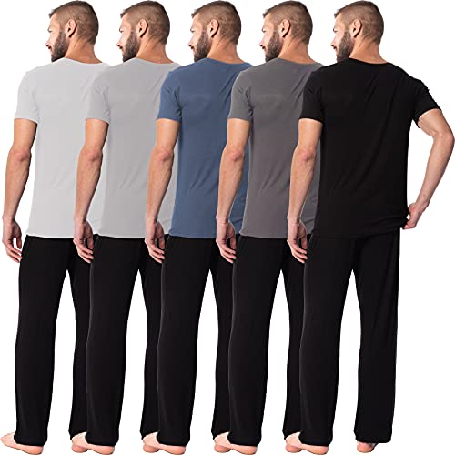 AMERICAN HEAVEN Men's V Neck T-Shirts | Ultra Soft Cotton Rayon Stretch Athletic T - 5 Pack4