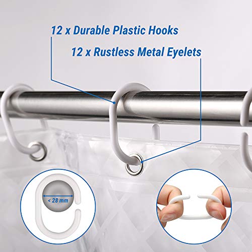 ecooe Douchegordijnen 3D waterkubus douchegordijn transparant 100% Eva-materiaal waterdicht anti-schimmel, 180 x 200 cm… - Image 4