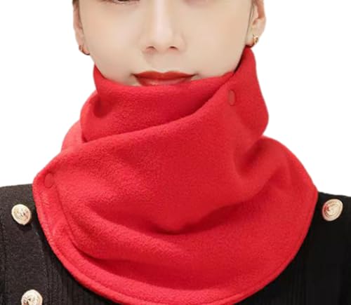 Solyinne Neck Warmer Scarf for Woman Thickened Warm Neck Gaiter with Two Buttons Riding Windproof Warm Scarf
