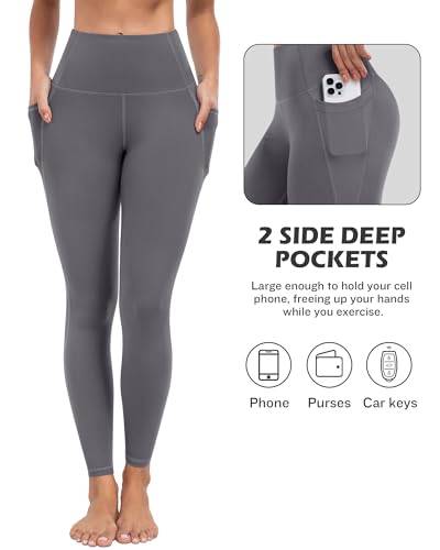 Image of ATHVOTAR Leggings with Pockets for Women, 7 Packs High Waisted Workout Tummy Control Yoga Pants