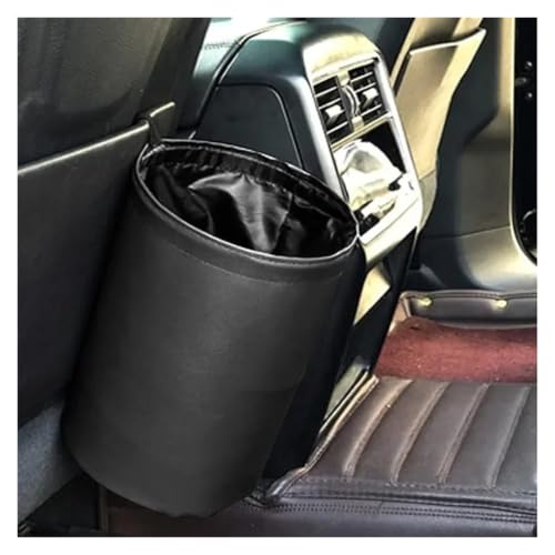 Cubo de basura para coches plegable e impermeable en cuero PU 2
