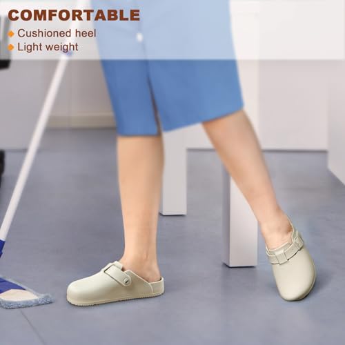 Image of KEMISANT Women Clogs,Comfortable Mules Sandals Slippers Nurse Garden Shoes Unisex for Men Cushioned Support
