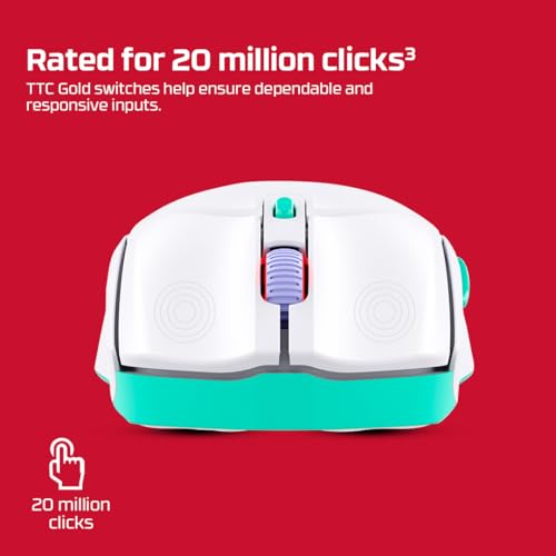 Image of HyperX Pulsefire Haste 2 Core Dual Wireless RGB Gaming Mouse, Up to 12K DPI, HyperX Custom Core Sensor, 70g Lightweight, 100 Hr Battery Life, 1K Hz Polling Rate, 24 Months Warranty - White [8R2E7AA]