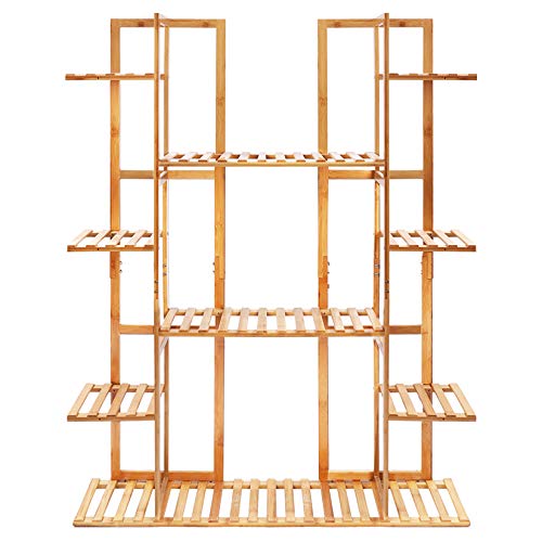 Unho Tiered Bamboo Plant Stand: Potted Flower Display Rack Multilayer Storage Holder Shelf Indoor For Garden Patio Balcony Living Room Decor #TOP7