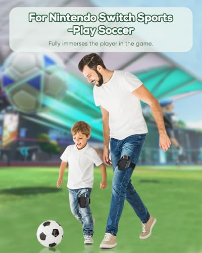 [2 Pack] Leg Strap Compatible with Nintendo Switch Sports Play Soccer/Switch Ring Fit Adventure, for Joy Cons Switch Oled Model Controller Game Accessories,Adjustable Elastic Strap,Two Size for Adults & Children For 2022 Nintendo Switch Sports