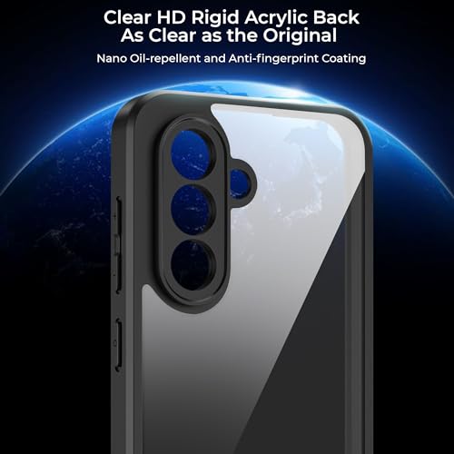 Image of A rtistque Clear Hard Armor Transparent Cover Case for Samsung Galaxy A56 5G | Anti-Drop Shockproof | TPU Edge | Stylish Design | Camera Protection | Samsung A56 Back Cover - Black