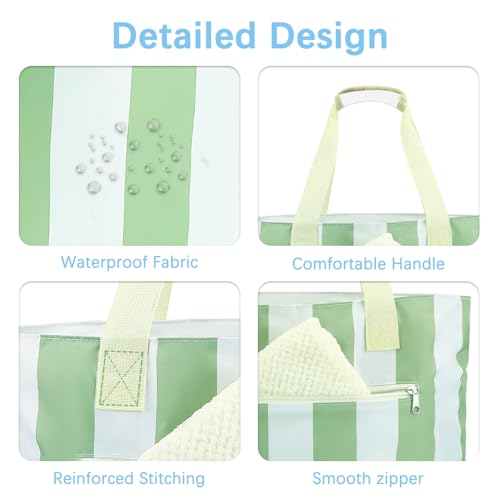 Image of Fammart Large Mesh Beach Bag for Women, Oversized Beach tote Swim Pool Bag