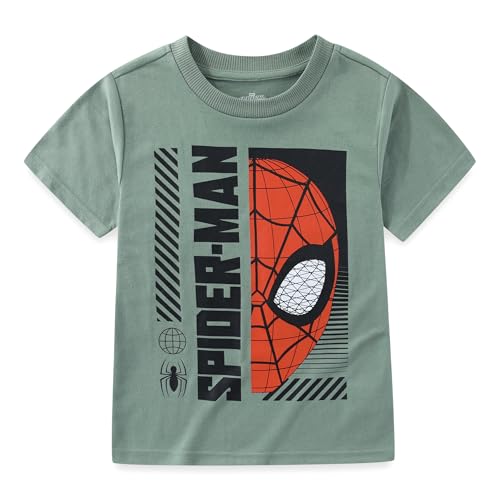 Marvel Spider-Man Boys Short Sleeve T-Shirt for Big Kids Green