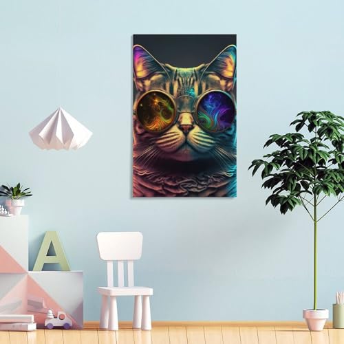 Décoration murale Chat Neon895 pour salle de bain rustique chic - 2