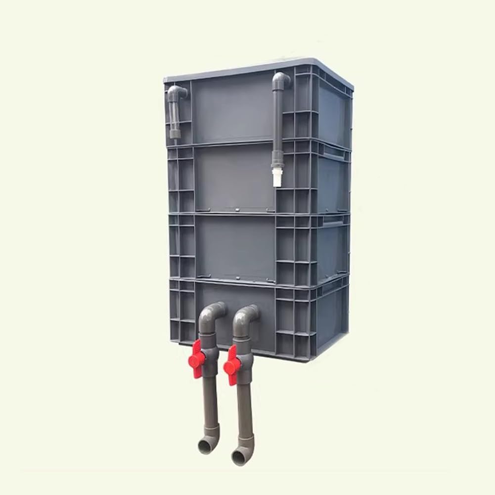 YNIYUJKL Filter Box,Aquarium Filter Box For Fish Tanks, Adjustable Inlet And Outlet, Ideal For External Water Circulation Filtration Systems In Aquatic Environments,Grey-40x30x68cm