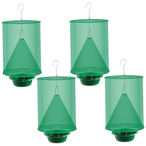 4 Piezas trampas de Mosca al Aire Libre, 9.1x16.1 Pulgadas Colgando de Malla Fina Receptor de Moscas al Aire Libre, Trampa de Jaula Reutilizable Plegable para Caballos de Granja Estable para la granj
