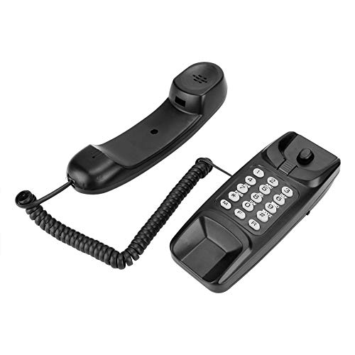Wall Mount/Landline Phone, No Caller ID RJ45 (6P2C) Telephone line Powered Corded Telephone for Home(Black)