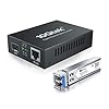 H!Fiber.com Convertisseur de média Gigabit Ethernet, 1.25G SFP vers RJ45 Fibre vers cuivre, avec Un émetteur-récepteur SFP (1000Base-LX, 20km, monomode)