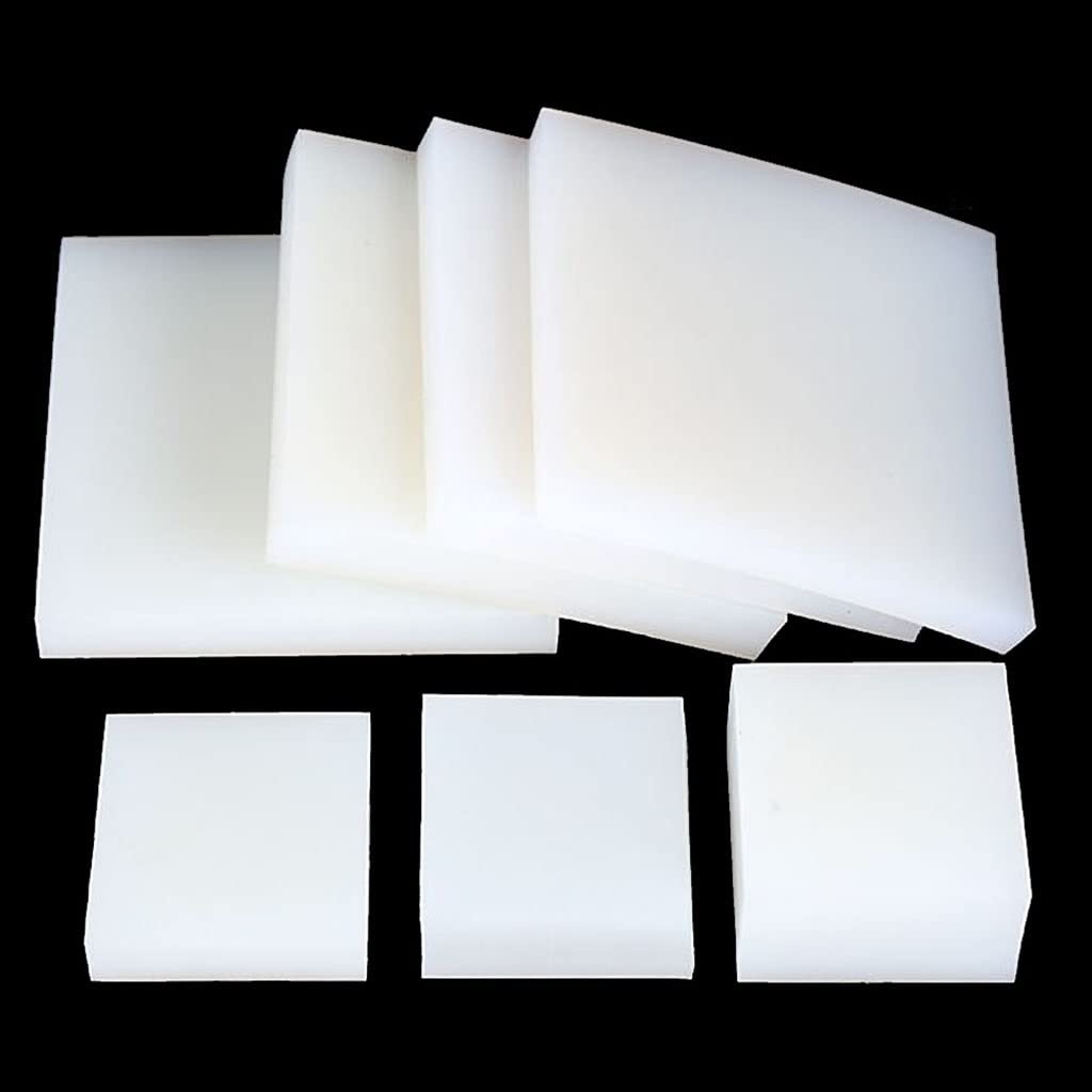 Foglio di gomma siliconica quadrata bianca ad alta elasticità, 1 pezzo di cuscinetto fonoassorbente antiurto, tampone antivibrazioni(200 x 200 x 10mm)