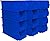 Akro-Mils 30234 AkroBins Plastic Storage Bins, Space-Saving Stackable Bins for Garage, Pantry, Craft Organization, 15" x 5" x 5", Blue, 12-Pack