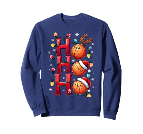 Ballon de basket de Noël Ho Ho Ho Sports de Noël pour hommes, garçons et enfants Sweatshirt