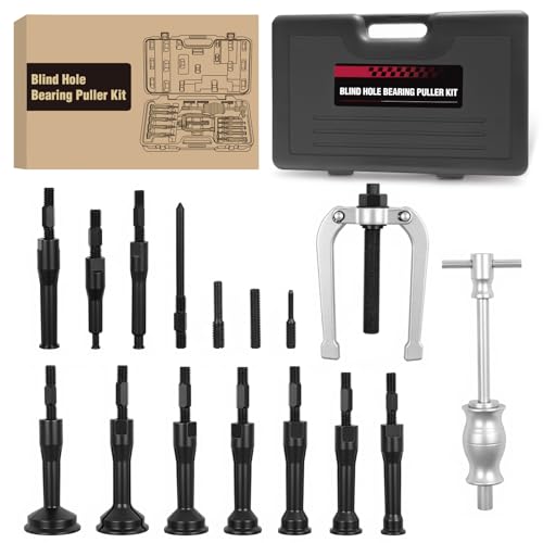 GOOACC 16pcs Blind Hole Bearing Puller Kit, Slide Hammer Pilot Insert Inner Internal Removal Tool Blind Hole Collet Bearing Set, Heavy Duty Blind Bearing Race and Seal Puller Extractor Kit Black Case by GOOACC - Image 9