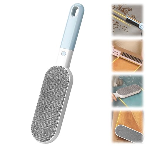 Lint Roller, Magic Pet Hair Remover Clothes Brush with Self Cleaning Base, Reusable Fluff Remover for Clothes, Double Sided Fur Lint Remover for Dog and Cat (bule)