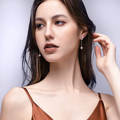 Clip On Earrings for Women with Cubic Zirconia Silver Dangle Earring Non Pierced Earrings for Women Lightweight Elegant Clip Earrings3