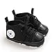 DEBAIJIA Bébé Espadrille Chaussures Premier Pas Enfants Soulier Toile Garçons 6-12M Semelle Souple Antidérapant Légér 18 EU Noir Foncé (Taille du Tag-2)