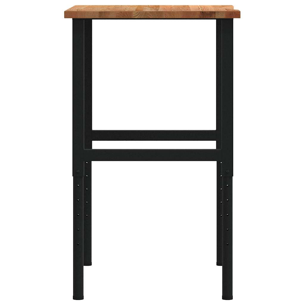 vidaXL Banco de Trabajo Madera Roble marrón Claro 80x60x(71,5-98) cm, Mesa de Trabajo, estación de Trabajo, Banco de Trabajo de Metal
