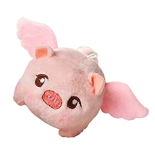 Cuifati Vívida Forma de Cerdo, Lindo Cerdo Volador de Peluche para Niños, Juguete para Atraer la Atención para Fiestas de Cumpleaños, de Algodón PP Relleno para Carteras y Bolsas (Pink)