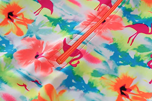 Girls Swimsuit UPF 50+ UV Rash Guard One Piece Swimwear with Zipper 4-12 Years4