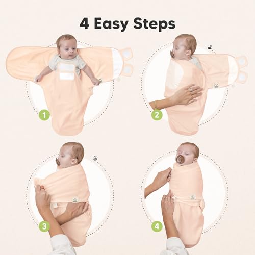 Image of Baby Swaddle Sleep Sacks with Zipper - 3-Pack Swaddles for Newborns 3-6 Months, Infant, Baby Girls, Boys, Soft & Durable Newborn Sleep Sack, Easy Diaper Change Swaddling Blanket (Angelic, L)