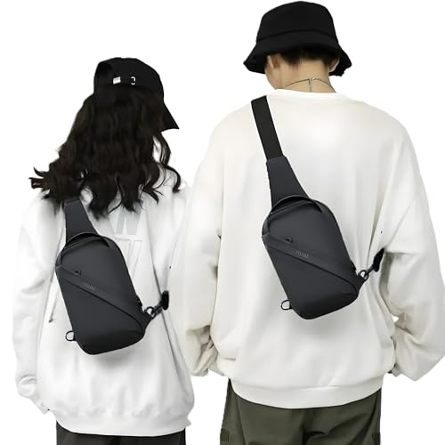 ROZET Premium Waterproof Crossbody Sling Bag – Lightweight, Durable & Multi-Pocket Chest Shoulder Backpack – Perfect for Men, Women – Travel, Work, Hiking & Everyday Use – Black3