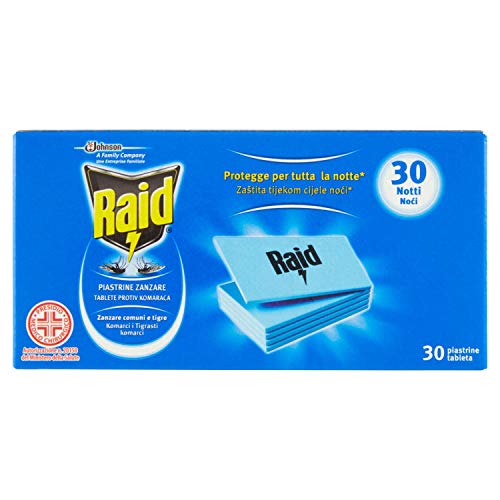 Raid - Recarga de pastillas antimosquitos, 4 paquetes de 30 unidades