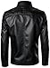 HOOD CREW Men’s Faux Leather Jackets Vintage Biker Motorcycle Jacket for Men Black L