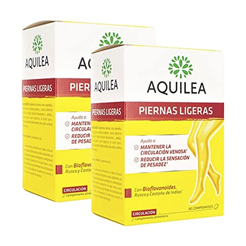 AQUILEA Pack 2x Piernas Ligeras 60 Comprimidos - Para Evitar la Mala Circulación y la Sensación de Piernas Cansadas - Complemento Alimenticio