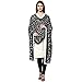DUPATTA BAZAAR Woman's Embroidered White on Black Chiffon Dupatta