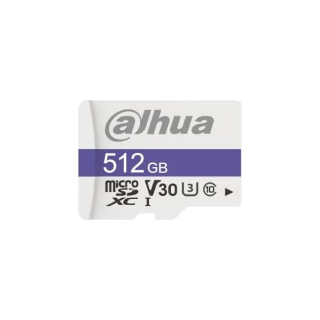 DAHUA 512GB MICROSD CARD READ SPEED UP TO 100 MB/S WRITE SPEED UP TO 80 MB/S SPEED CLASS C10 U3 V30 TBW 70TB (DHI-TF-C100/512GB)