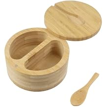 1PCS Two Grid Spice Condiment Holder Salt and Pepper Container Salt and Pepper Storage Box with Spoon