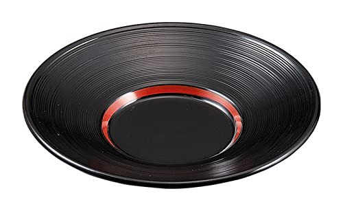 福井クラフト 4寸 新千筋 茶托 黒内朱ライン (全面塗) 80603020