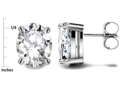 Star K Oval 8X6Mm Simulated Garnet Earrings Studs Sterling Silver #TOP1