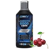 Ultra dosificada: cada botella de L-Carnitina 6000 líquido contiene 1000 ml (tapa dosificadora). Dosis especialmente alta con 6000 mg de base pura de L-carnitina + 2,1 mg de vitamina B6 por porción diaria (2 vasos medidores = 60 ml). Además, nuestra bebida L-Carnitina es 100% vegana y está disponible en el delicioso sabor: Cherry Madness.