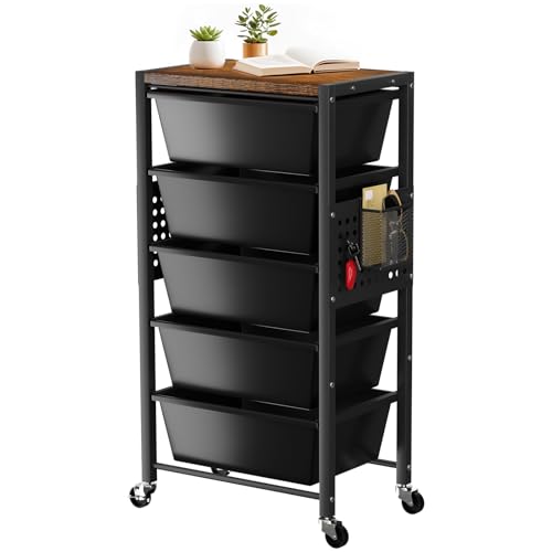 GDCW 5-Drawer Rolling File Cart with Lock