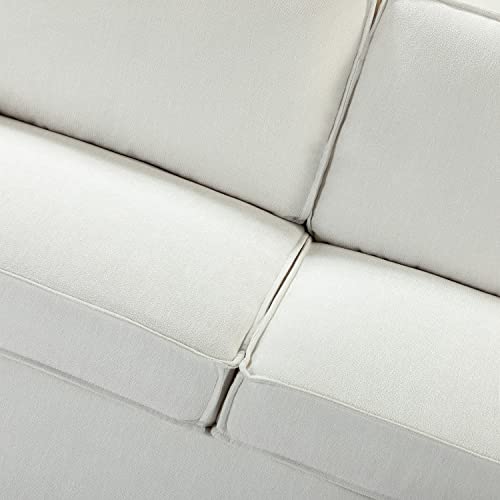 Hulala Home Modern Sectional Sleeper Sofa, 3-Seat L-Shaped Wide Couch With Storage Chaise, Pull Out Sleeper For Small Space, Living Room, Apartment And Office(White) #TOP5