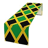 XKAWPC Jamaican Flag Table Runners 72 Inches Long Print Farmhouse Style Dining Table Decor