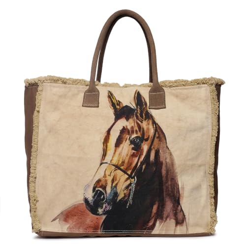 Brown Horse - Wristlet Wallets for Women, Crossbody Sling, Tote Bag, Book Bag, Large Tote Bags, Throw Pillows