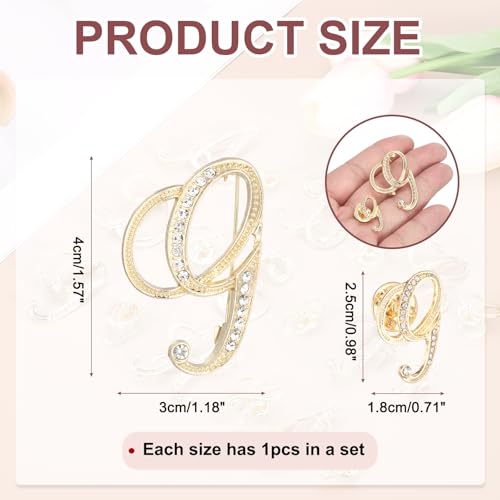 Image of PATIKIL Rhinestone Letter Brooch Pins, Initial Rhinestone Alphabet Letter Lapel Badges Pin for Women Men Suits Dress Coat
