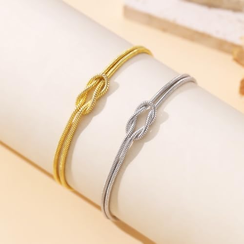 Image of Gold Bracelets for Women Teen Girl Gifts Infinity Knot Bracelet Gifts for Daughter Granddaughter Wife Birthday Gift Ideas Anniversary Valentines Mothers Day Christmas Jewelry