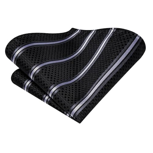 Image of Hi-Tie 70 inches Ties for Men Silk Extra Long Necktie and Pocket Square Cufflinks Set Men Big and Tall Tie Business