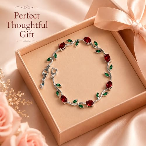 Image of Shining Diva Fashion Tulip Bracelet for Women, Floral Crystal, Anti Tarnish Jewellery Stylish Bracelet Gifts for Girls