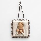 Willow Tree Hand-Painted Sculpted Metal-Edged Ornament, Love of Learning