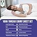 Pizuna Pure 100% Luxury Cotton Full Size Bed Sheets Set White, 1000 Thread Count Long Staple Cotton Sateen Thick Sheet & Pillowcase Set, Deep Sheets fits 15
