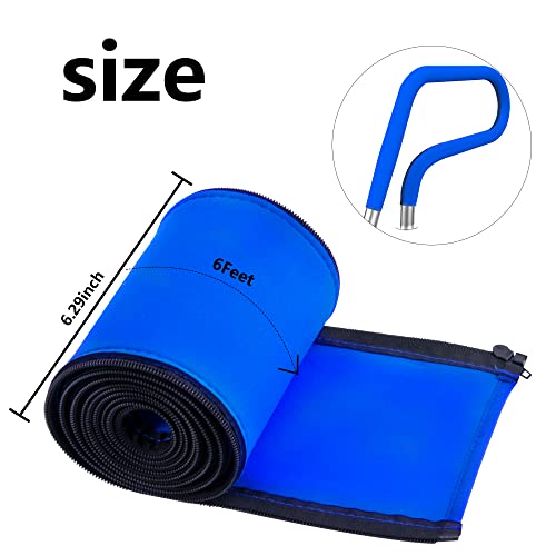 Pool Railing Covers-6 Feet Zippered Swimming Pool Handrail Covers-Neoprene Hand Grip Rail Slip Cover for Inground Swimming Pool Ladder Handles