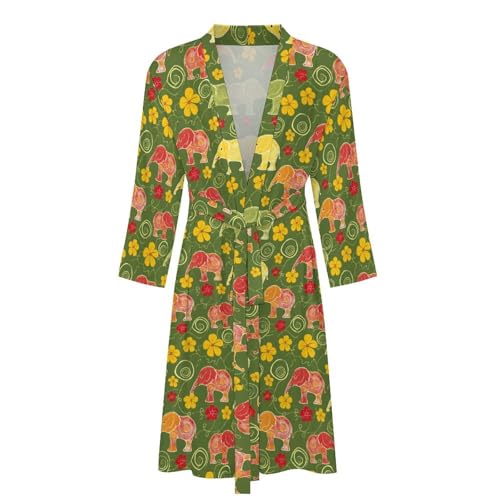 Elephants Cute Funny Men's Robe Soft Lightweight Bathrobe Long-sleeve Spa Robes4